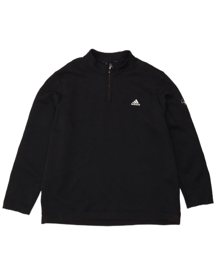 Adidas Sweatshirt med lynlås til mænd 2XL sort polyester