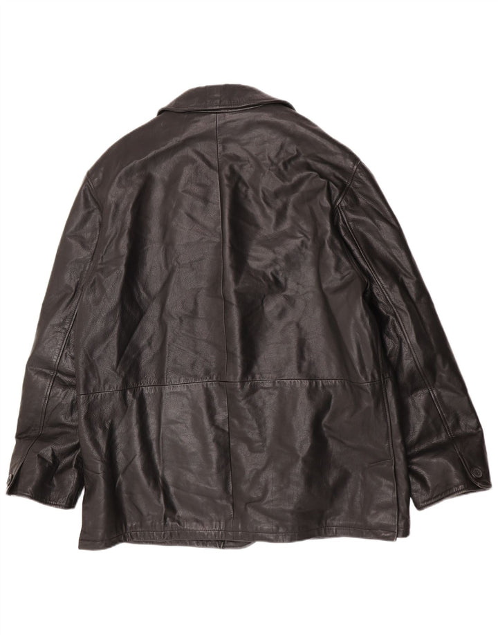 Vintage herre læderjakke IT 52 XL sort læder