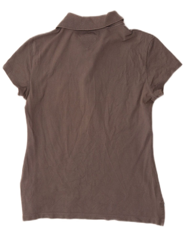 Tommy Hilfiger Dame Slim Fit Polo Shirt UK 12 Medium Grey Bomuld