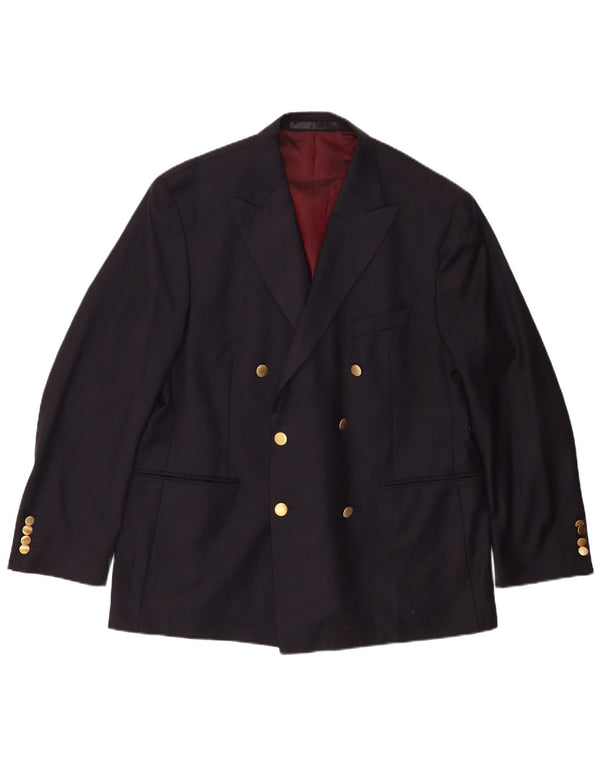 Marks & Spencer Herre Double Breasted Blazer Jacket UK 42 Large Navy Blue