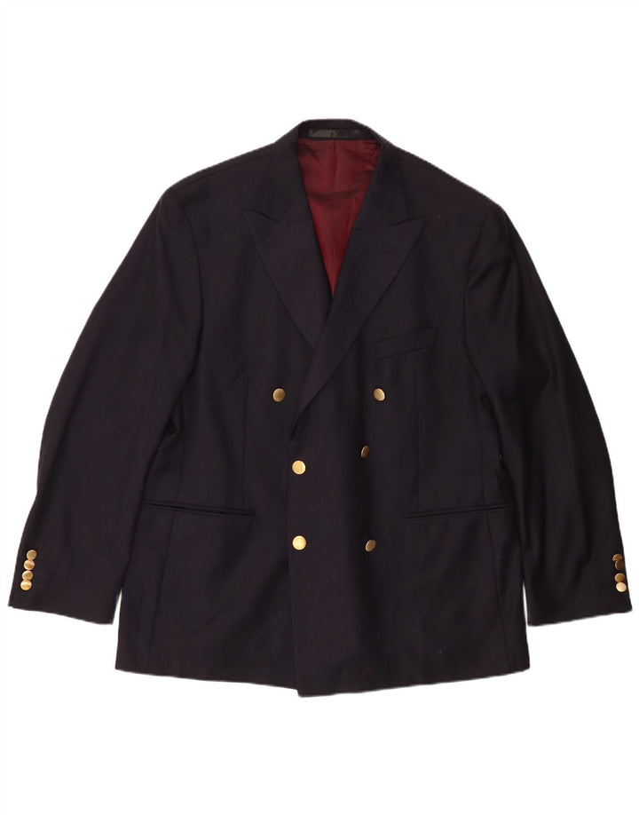 Marks & Spencer Herre Double Breasted Blazer Jacket UK 42 Large Navy Blue