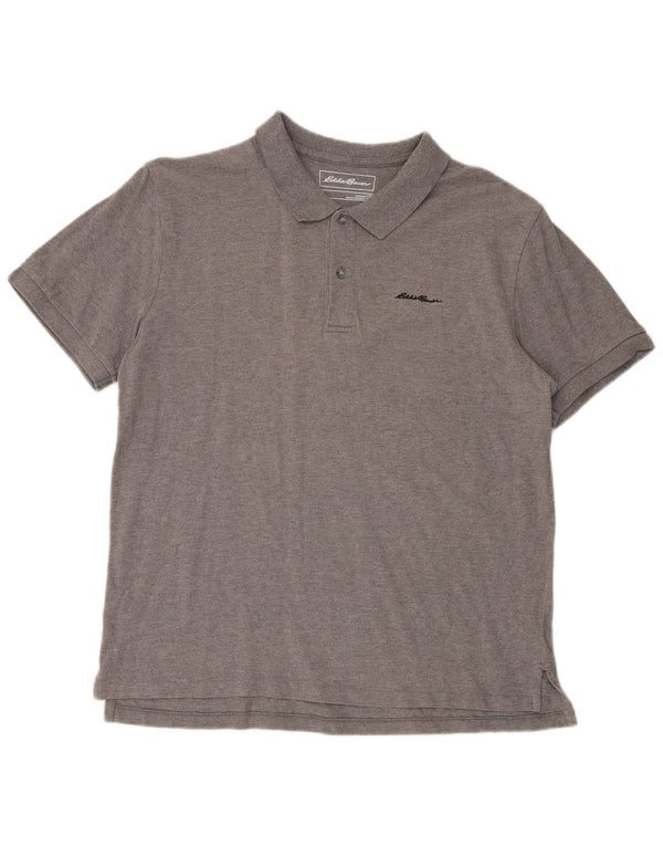 Eddie Bauer Mens Polo Shirt Large Grey