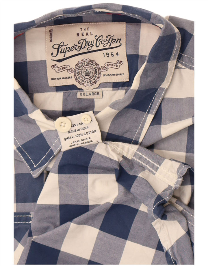 Superdry herreskjorte 2XL blå Gingham bomuld