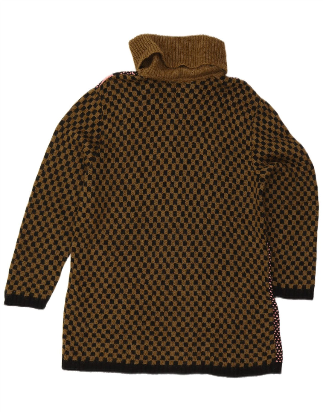 Le Fate Womens Loose Fit Jumper Dress UK 14 Medium Khaki Patchwork Uld