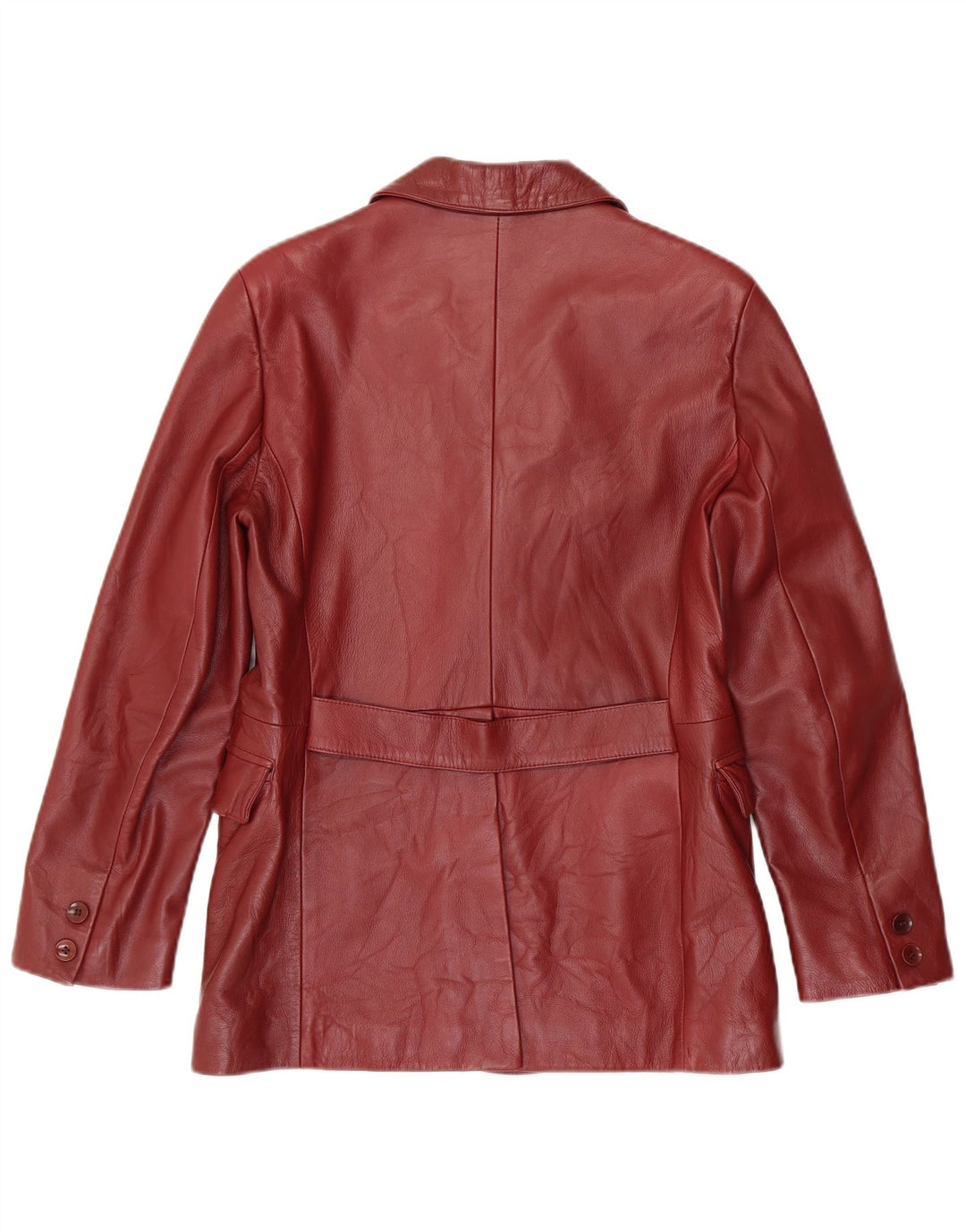 Forester Dame 3-knaps læder blazerjakke IT 46 Large Burgundy Læder