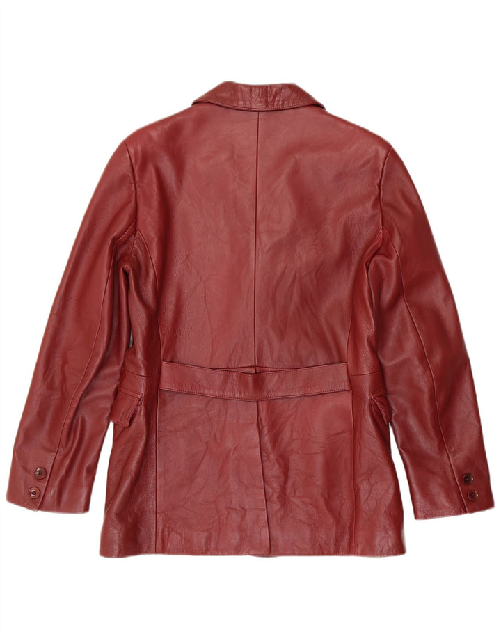 Forester Dame 3-knaps læder blazerjakke IT 46 Large Burgundy Læder