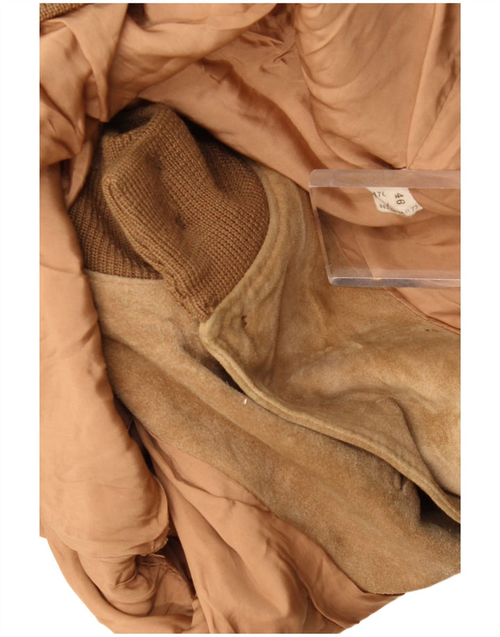 Vintage herre ruskind bomberjakke IT 46 Small Beige