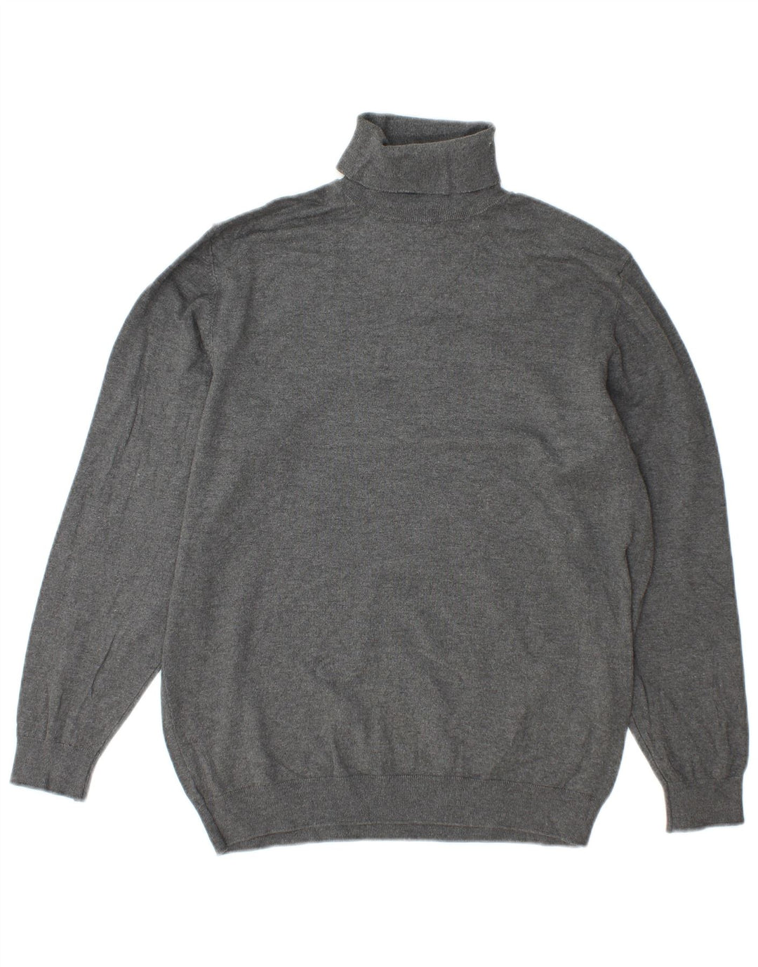 Zara Dame Roll Neck Jumper Sweater UK 16 Large Grå Viscose
