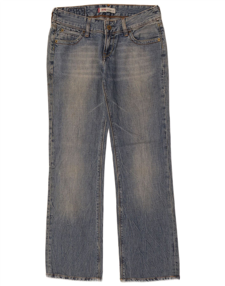 Levi's Dame 570 Straight Jeans W28 L30 Blå Bomuld
