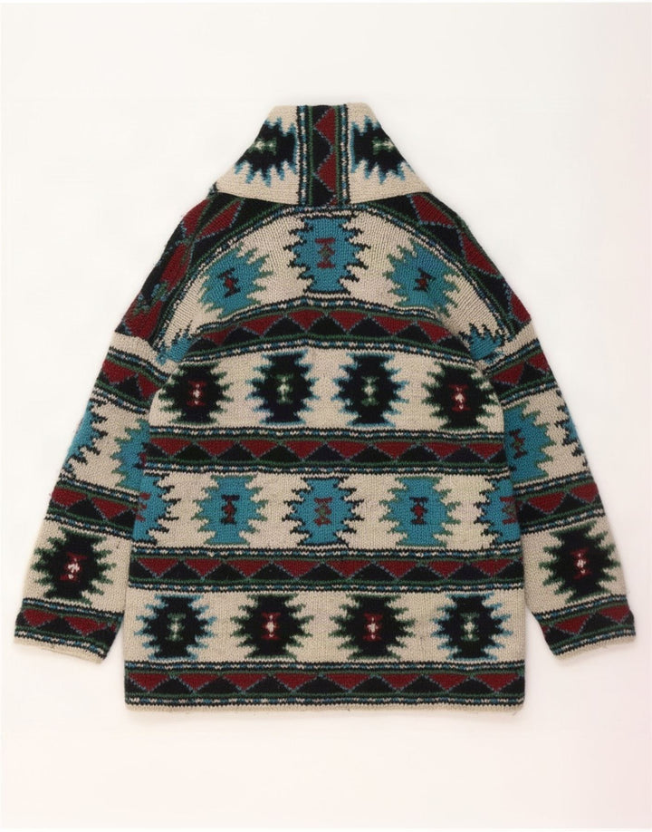 Vintage herre cardigan sweater Medium Flerfarvet Geometrisk Aztec