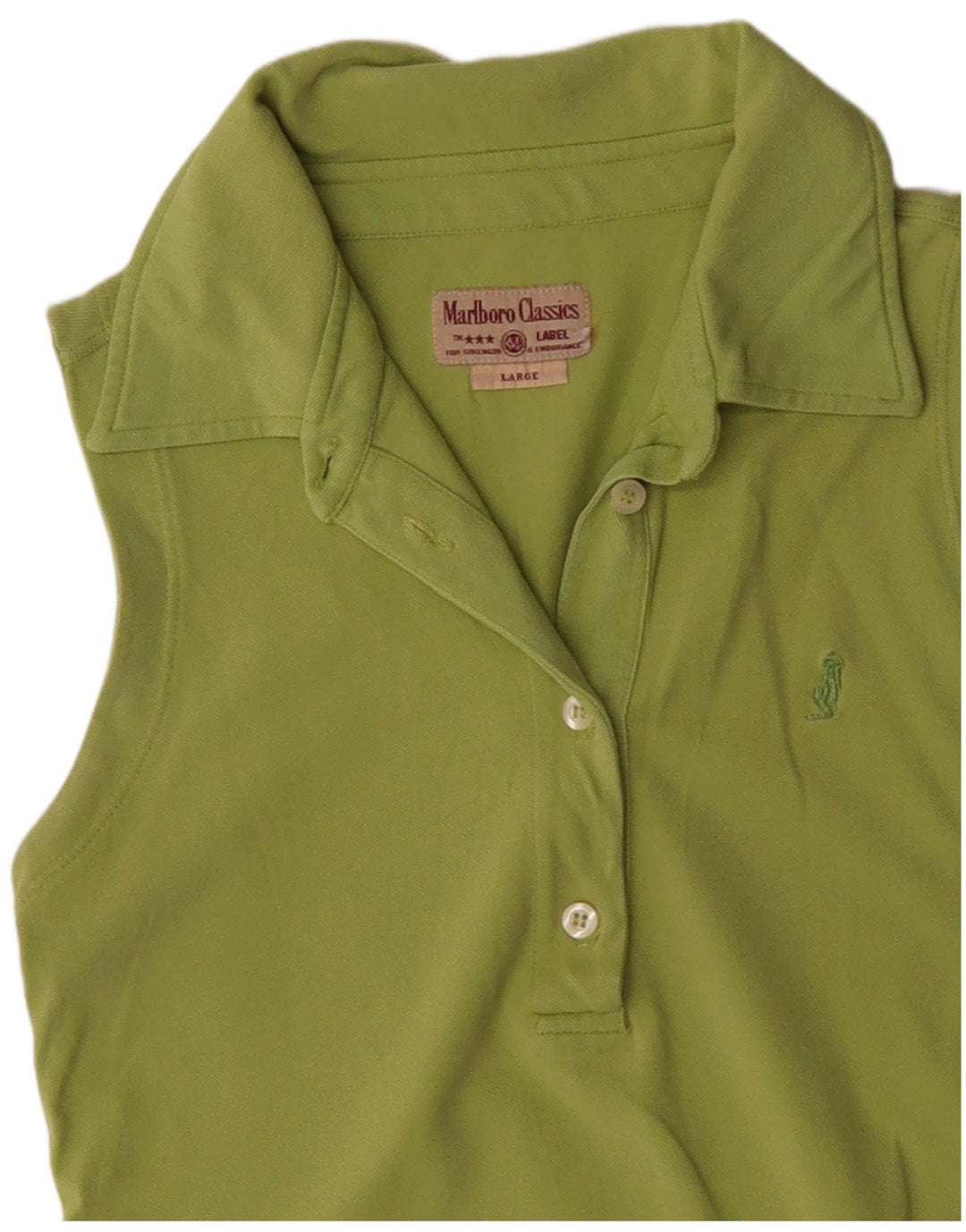 MARLBORO CLASSICS Dame ærmeløs polo shirt UK 14 Stor grøn bomuld