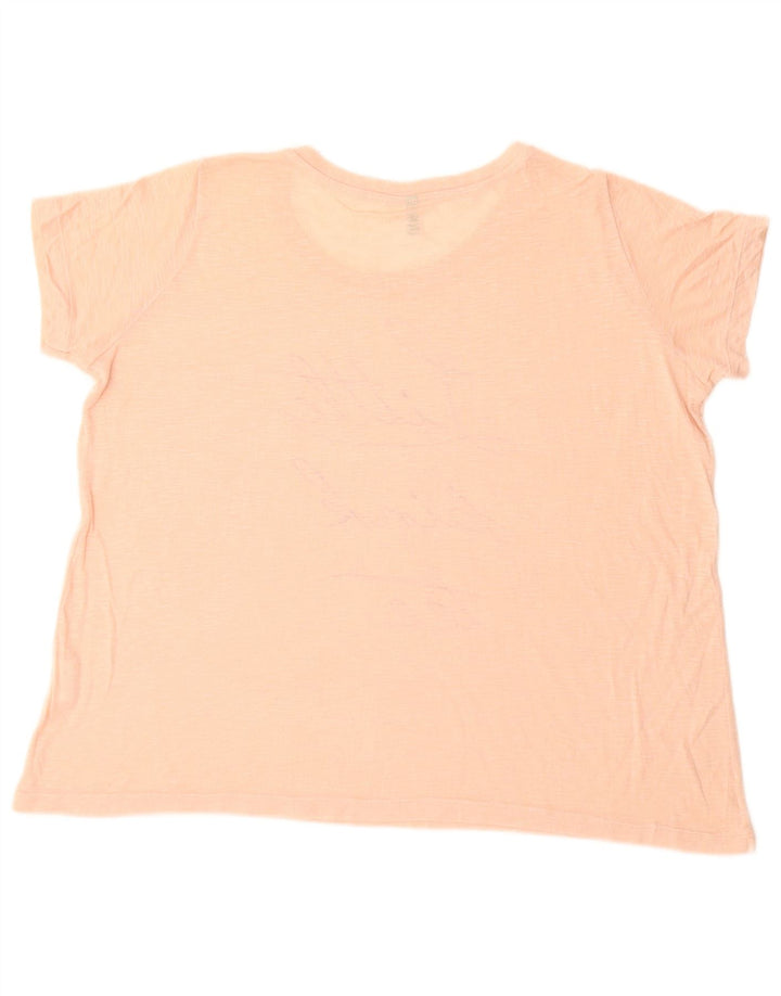 Benetton Dame Oversized grafisk T-shirt Top UK 10 Small Pink Flecked