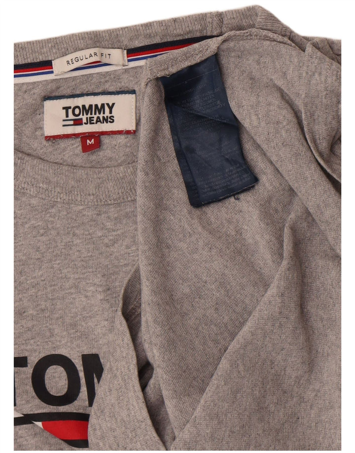 Tommy Hilfiger Herre Regular Fit grafisk top Langærmet mellemgrå bomuld