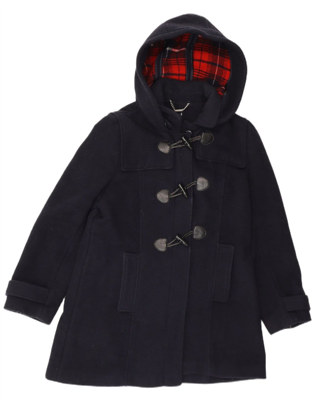 LAURA ASHLEY Dame Hooded Duffel Coat UK 16 Large Navy Blue Polyester