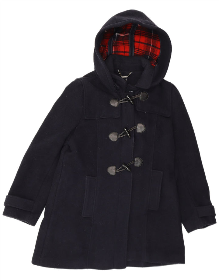 LAURA ASHLEY Dame Hooded Duffel Coat UK 16 Large Navy Blue Polyester