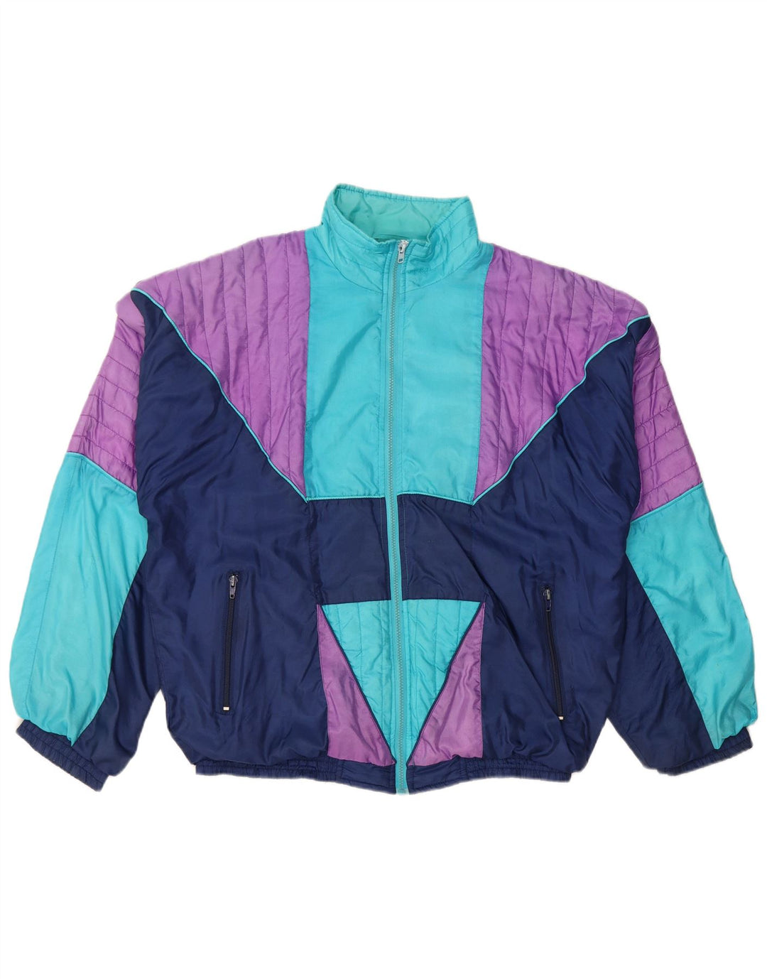 VINTAGE Grafisk træningsdragt til mænd Topjakke Medium Flerfarvet Colourblock