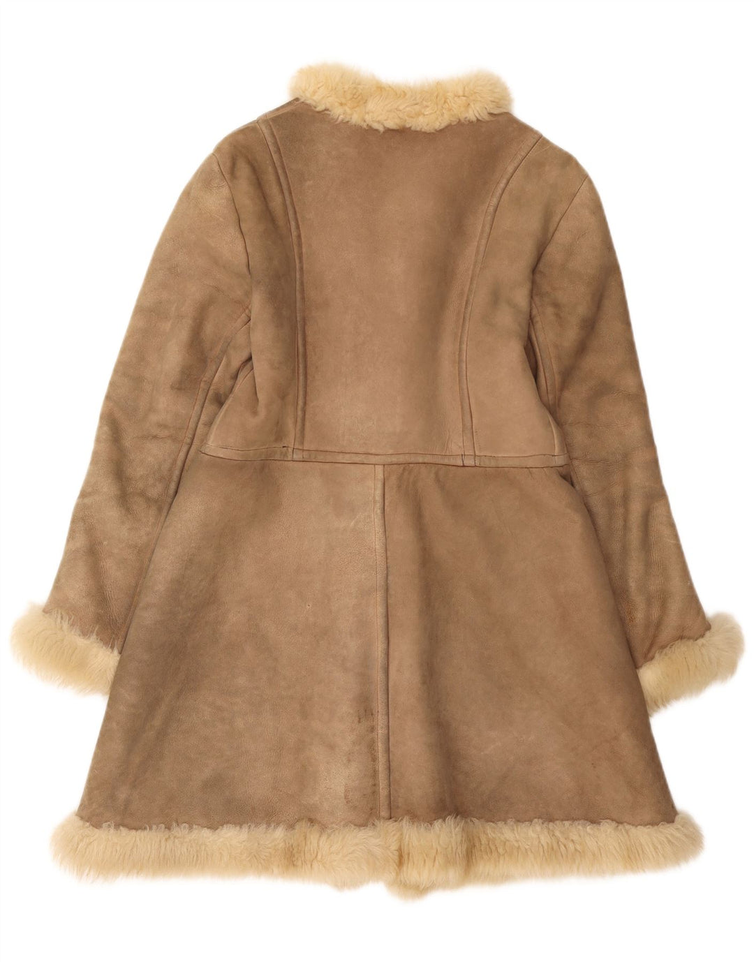 Vintage Dame Shearling Coat UK 10 Small Brown