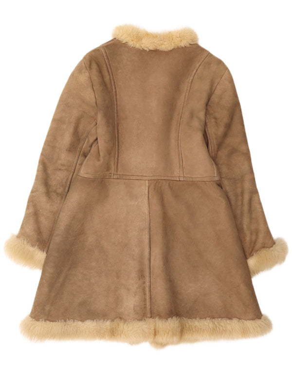 Vintage Dame Shearling Coat UK 10 Small Brown