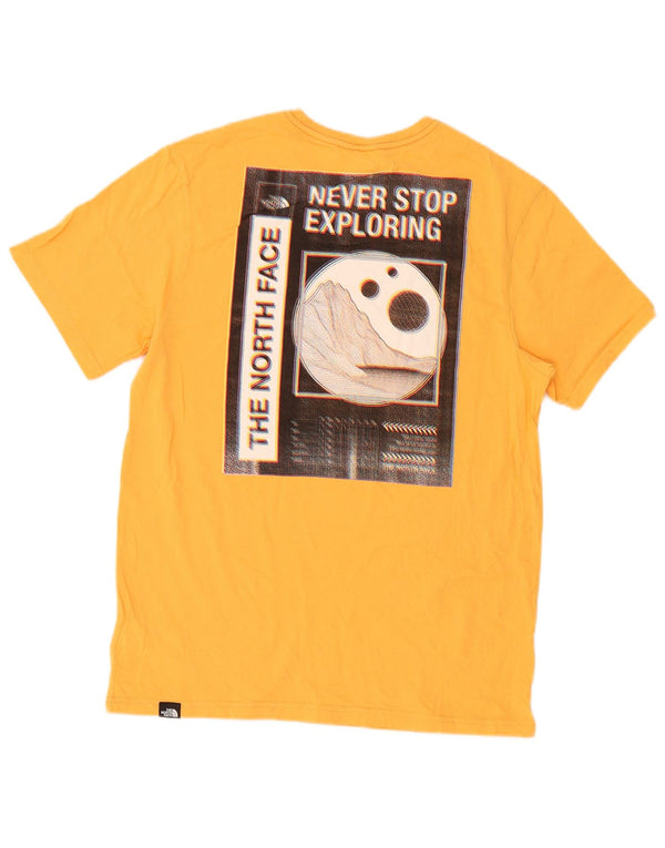 The North Face Herre grafisk T-shirt Top Medium Gul Bomuld