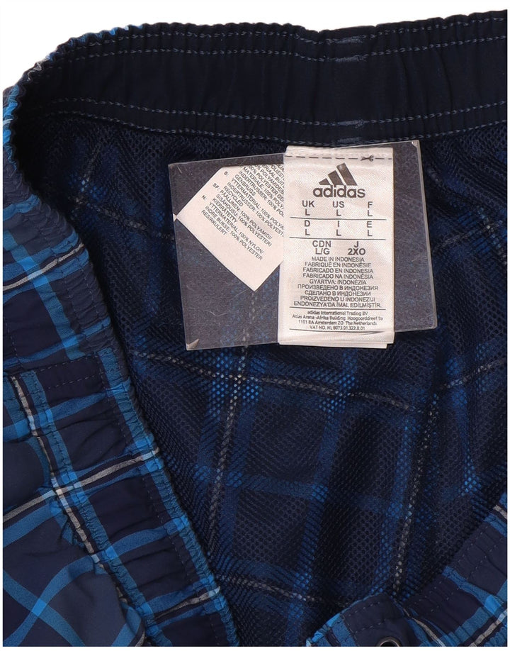 Adidas Sportshorts til mænd store marineblå ternet nylon