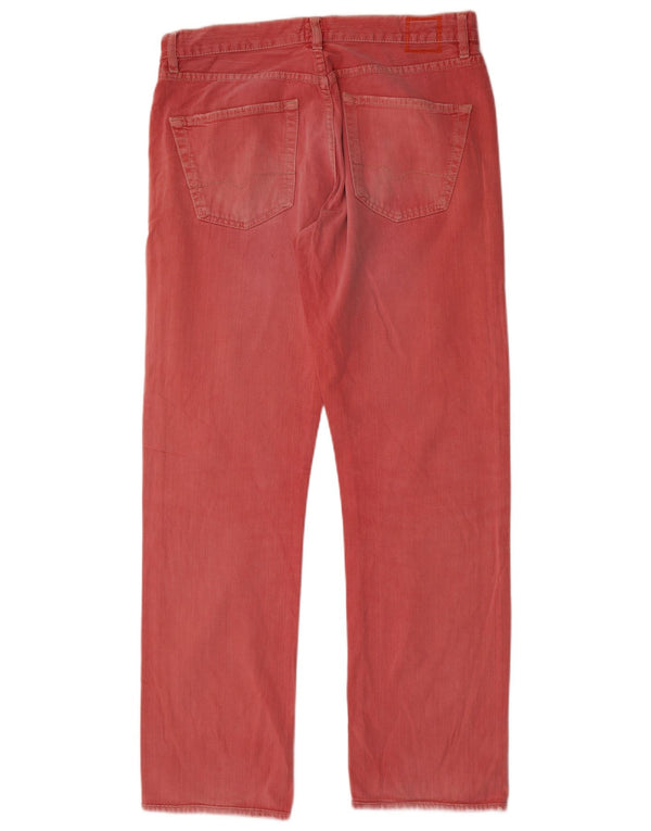Hugo Boss Straight Jeans til mænd W33 L34 Pink Bomuld