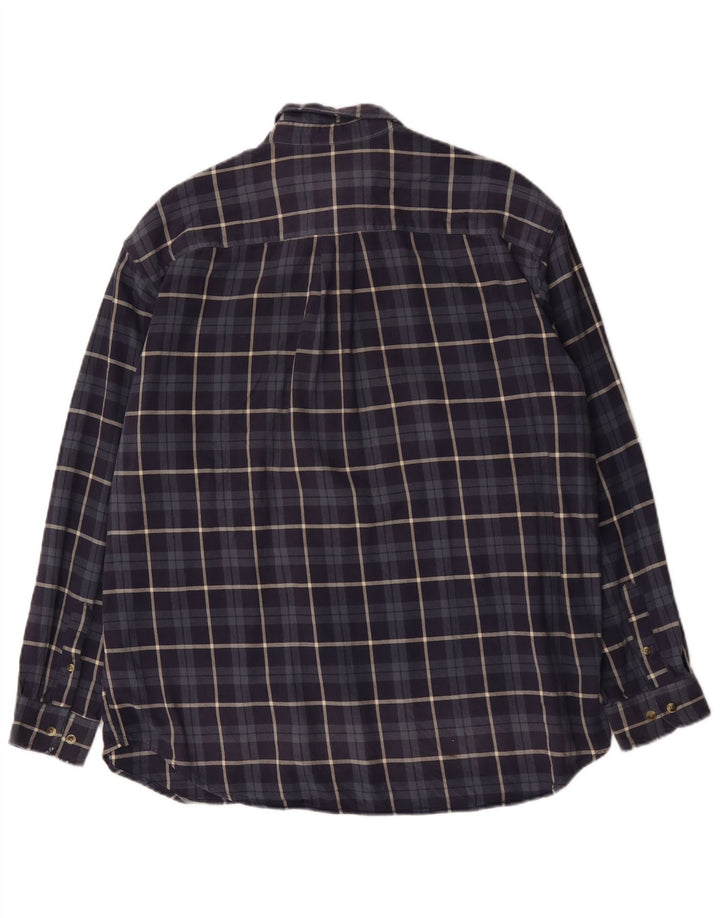 Eddie Bauer Herre flannelskjorte Stor marineblå ternet bomuld