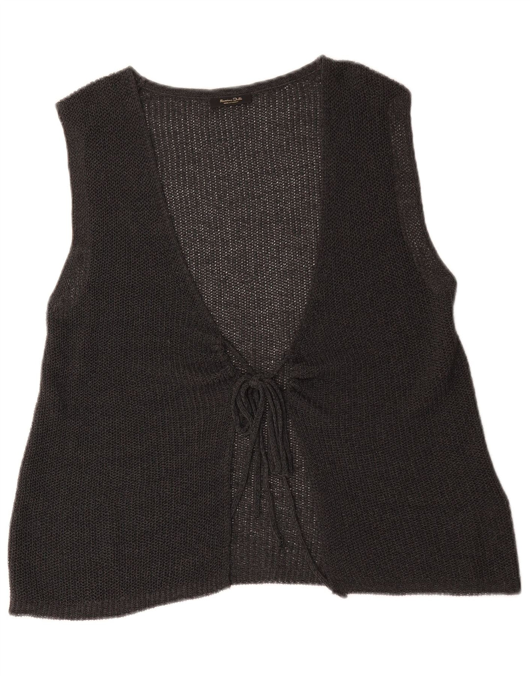 Massimo Dutti Dame Ærmeløs Cardigan Sweater UK 14 Medium Grey