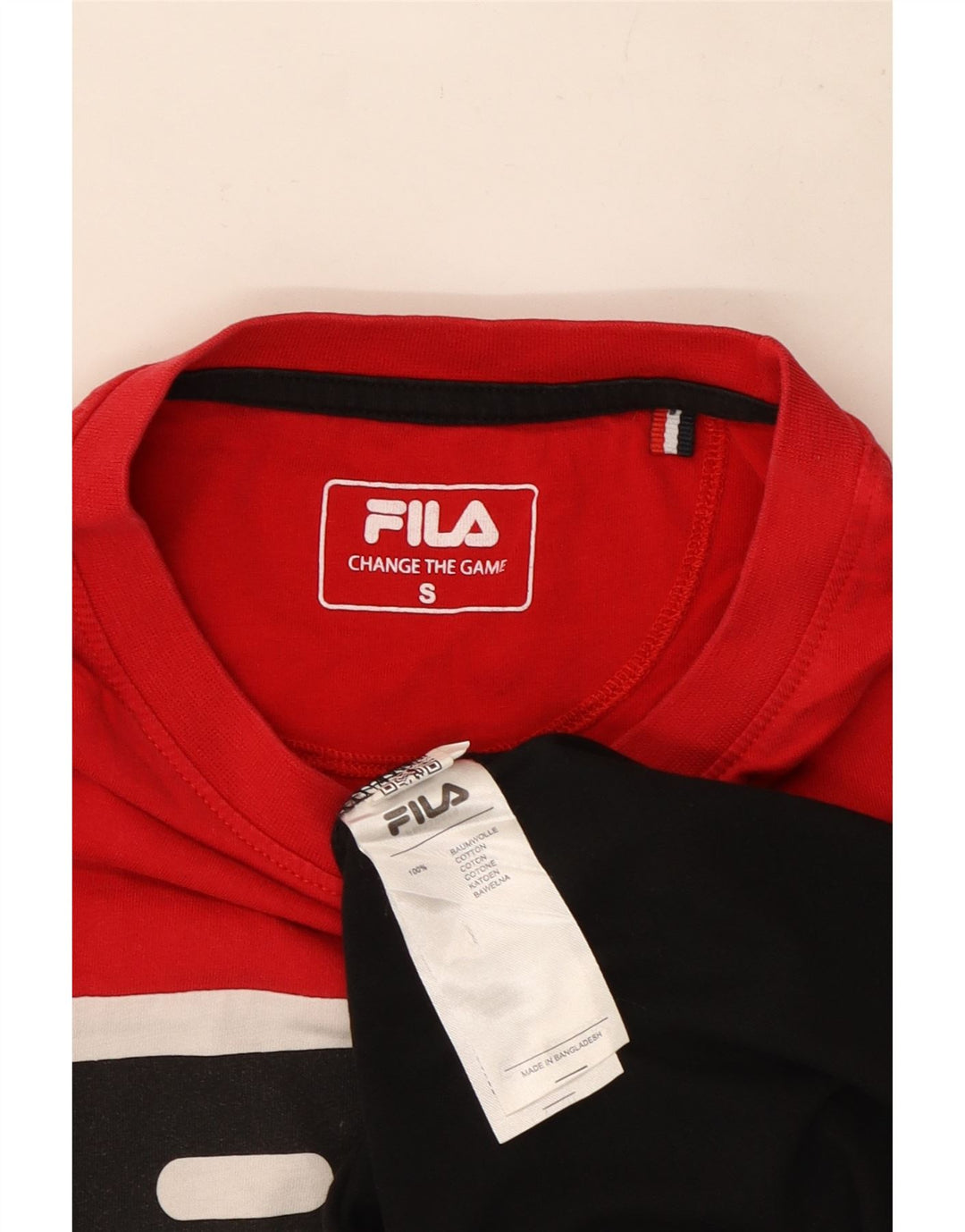 Fila Herre grafisk T-shirt Top Lille flerfarvet Colourblock Bomuld