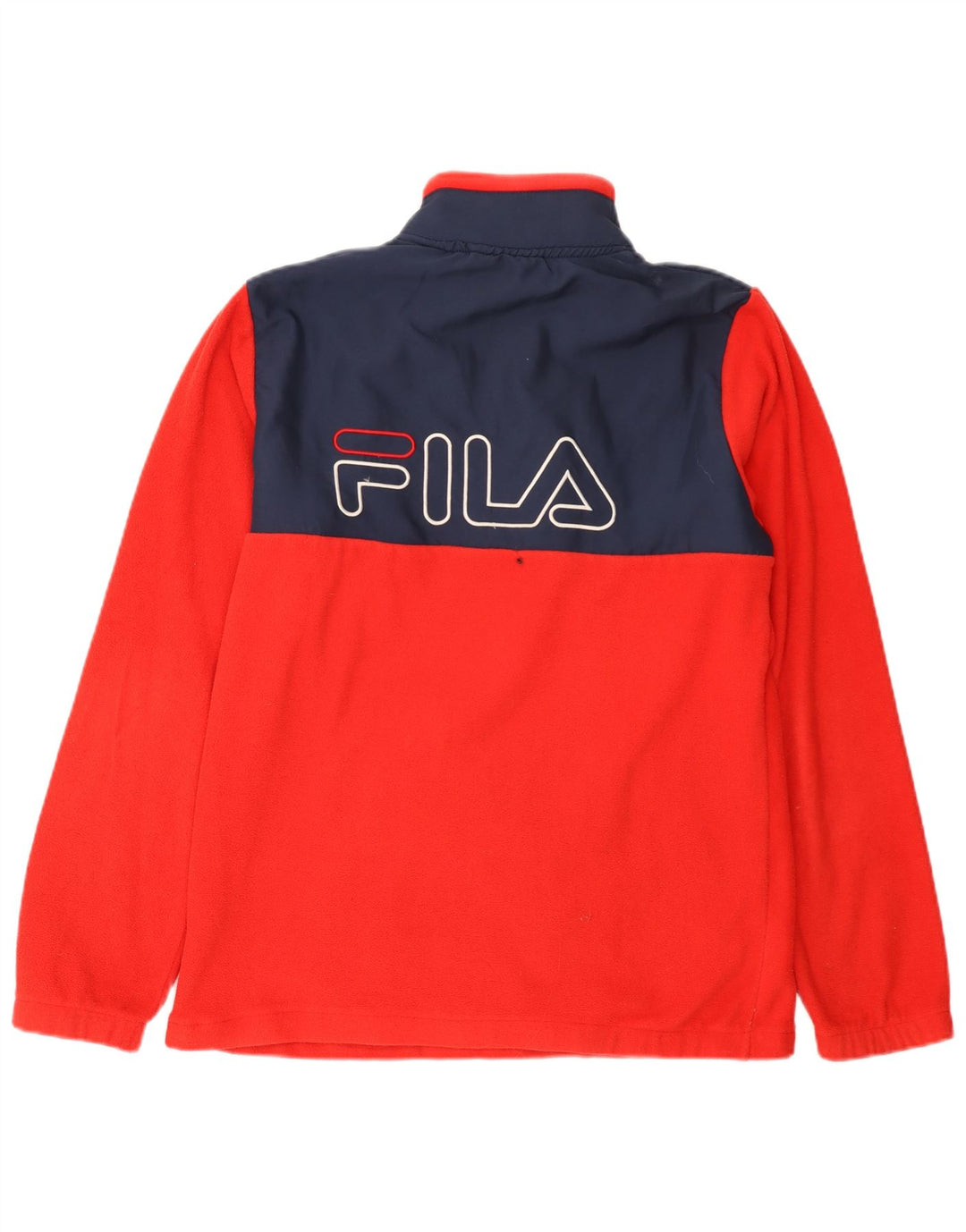 Fila Herre grafisk lynlås-hals Fleece Jumper Medium Rød Colourblock Polyester