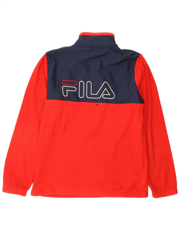 Fila Herre grafisk lynlås-hals Fleece Jumper Medium Rød Colourblock Polyester