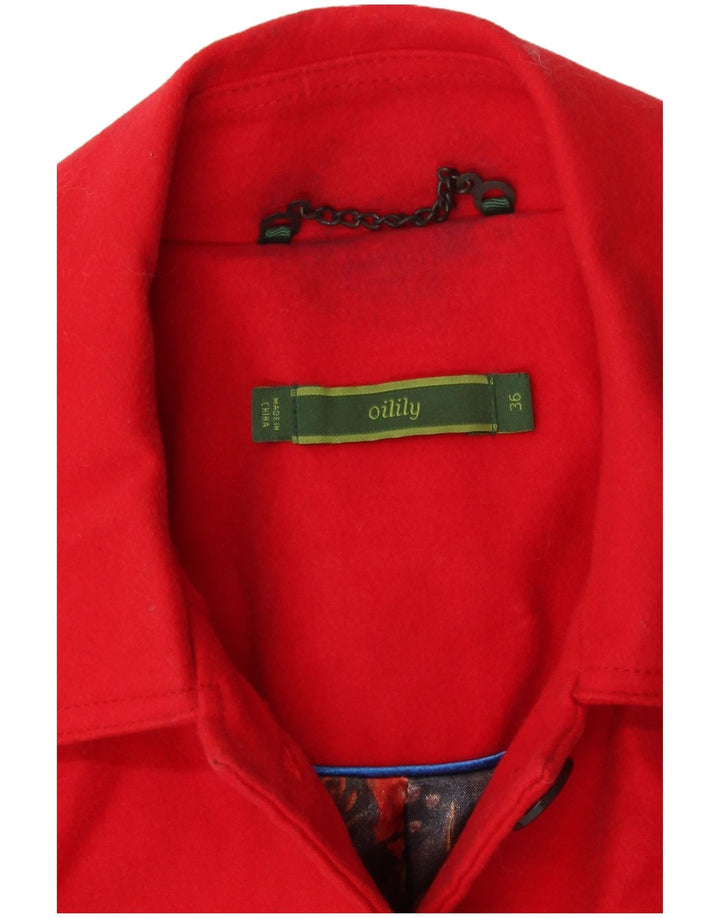 Oilily Damemønstret Regular Fit Overfrakke EU 36 Small Red Paisley Cotton