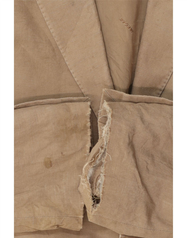 Jaeger Herre 2 Button Blazer Jacket UK 40 Large Beige Silk