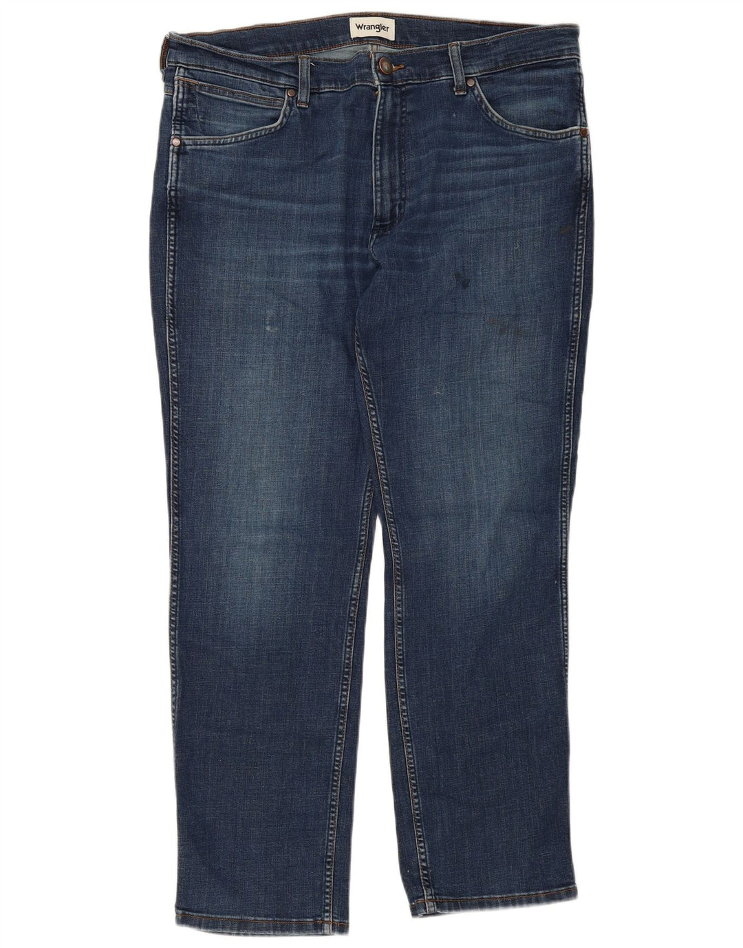 WRANGLER Herre Greensboro Straight Jeans W36 L30 Blå Bomuld