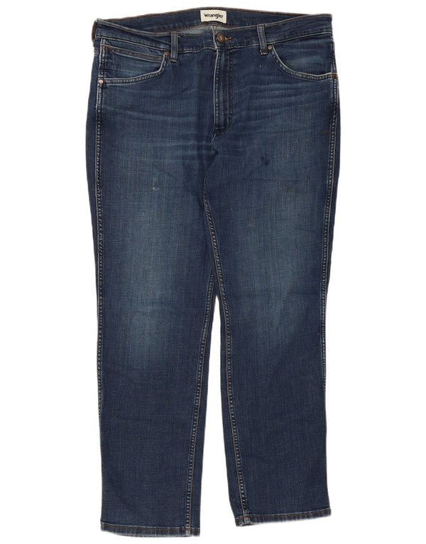 WRANGLER Herre Greensboro Straight Jeans W36 L30 Blå Bomuld