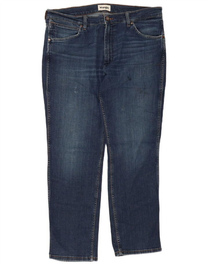 WRANGLER Herre Greensboro Straight Jeans W36 L30 Blå Bomuld