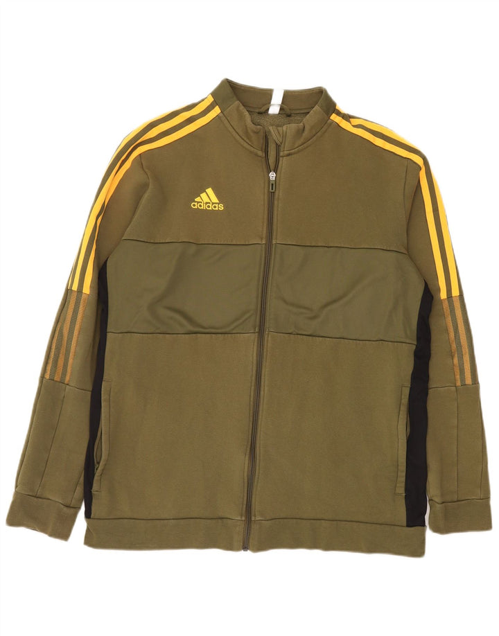 ADIDAS Træningsdragt til mænd Topjakke XL Khaki Colourblock Bomuld