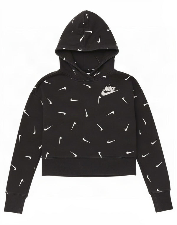 Nike Girls Crop Graphic Standard Fit hættetrøjetrøje 10-11 år Medium Sort