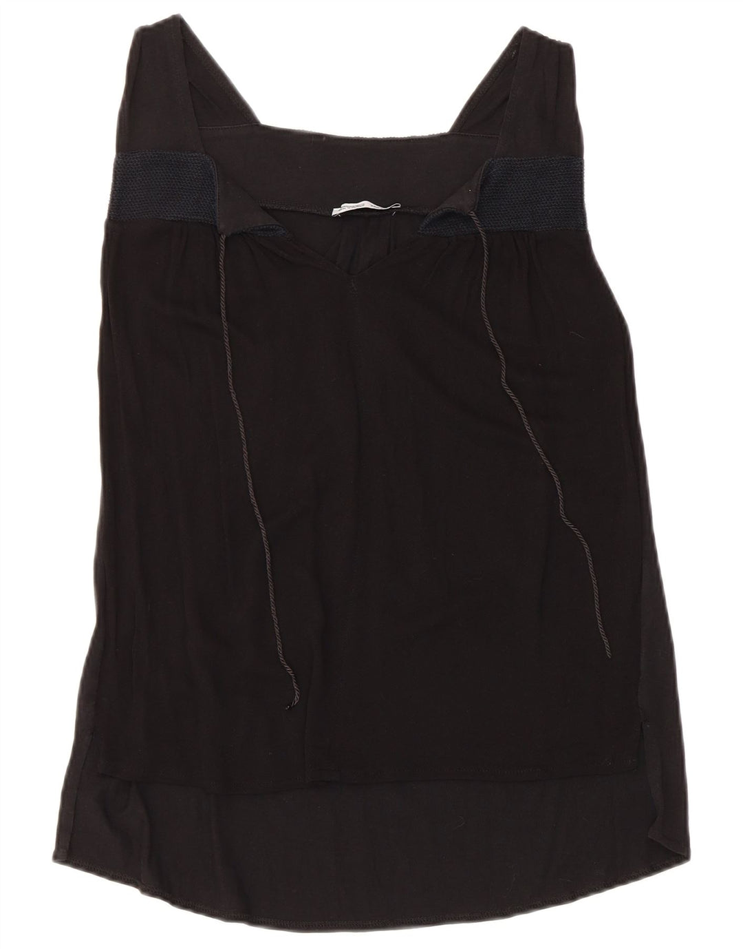 Zara Dame Ærmeløs Tunika Top UK 12 Medium Sort