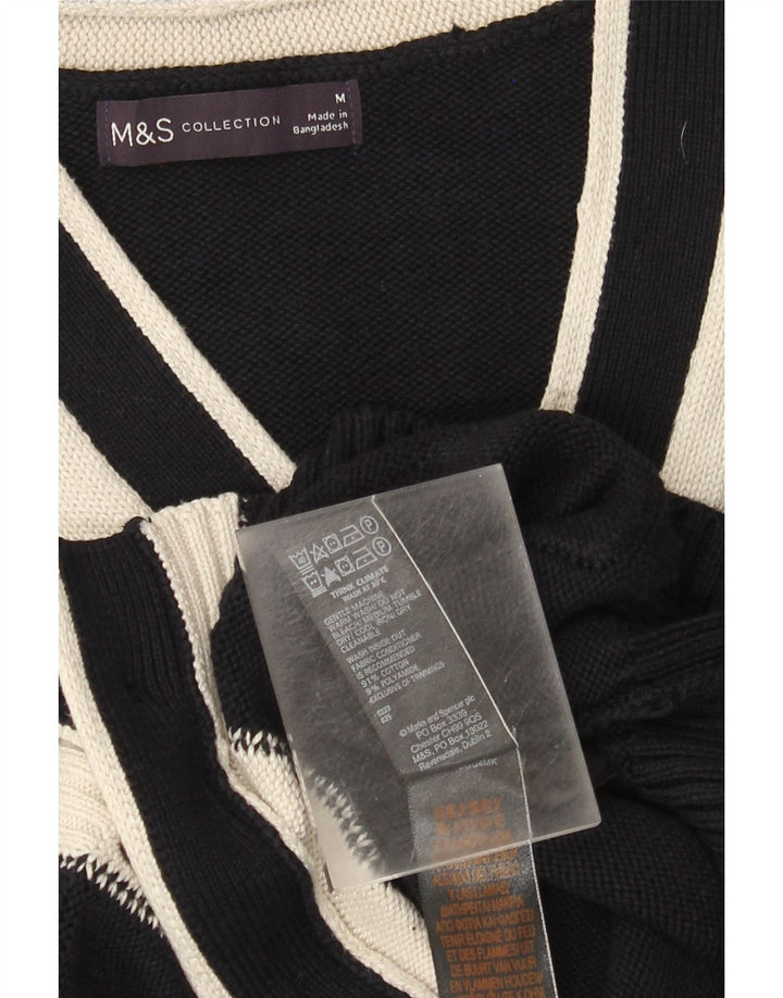 Marks & Spencer Dame Cardigan Sweater UK 14 Medium Navy Blue Colourblock