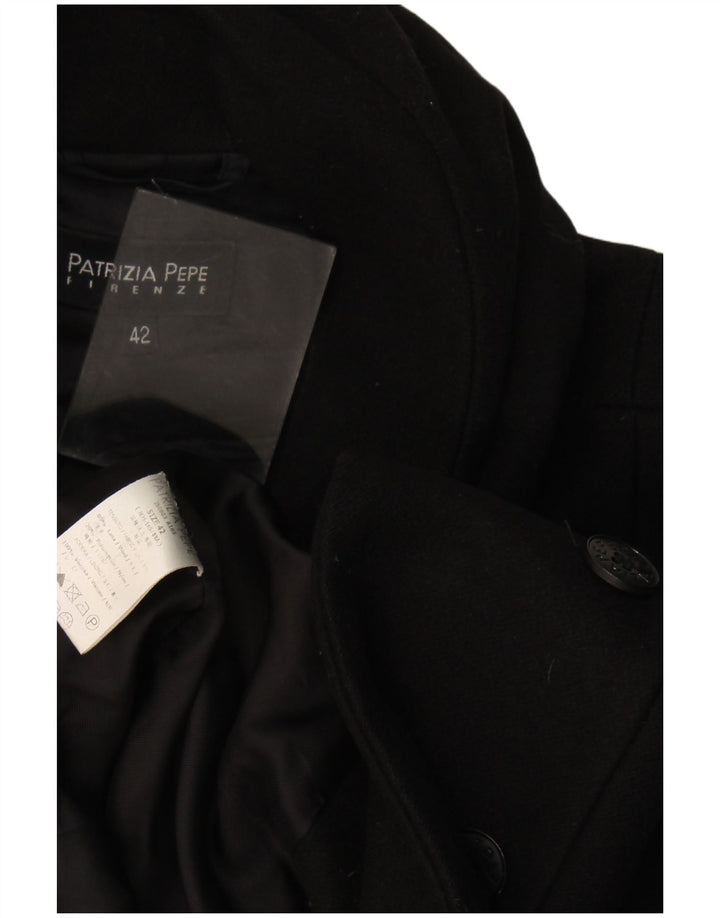 Patrizia Pepe Dame Overfrakke IT 42 Medium Sort Uld