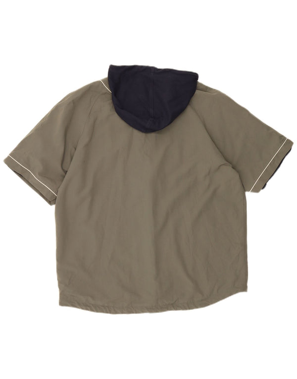 Champion Mens Short Sleeve Tracksuit Top Jacket 2XL Khaki Colourblock