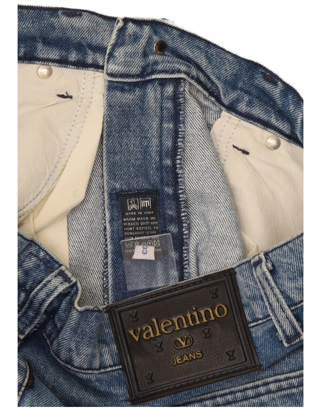 Valentino Straight Jeans til mænd W33 L33 Blå Bomuld