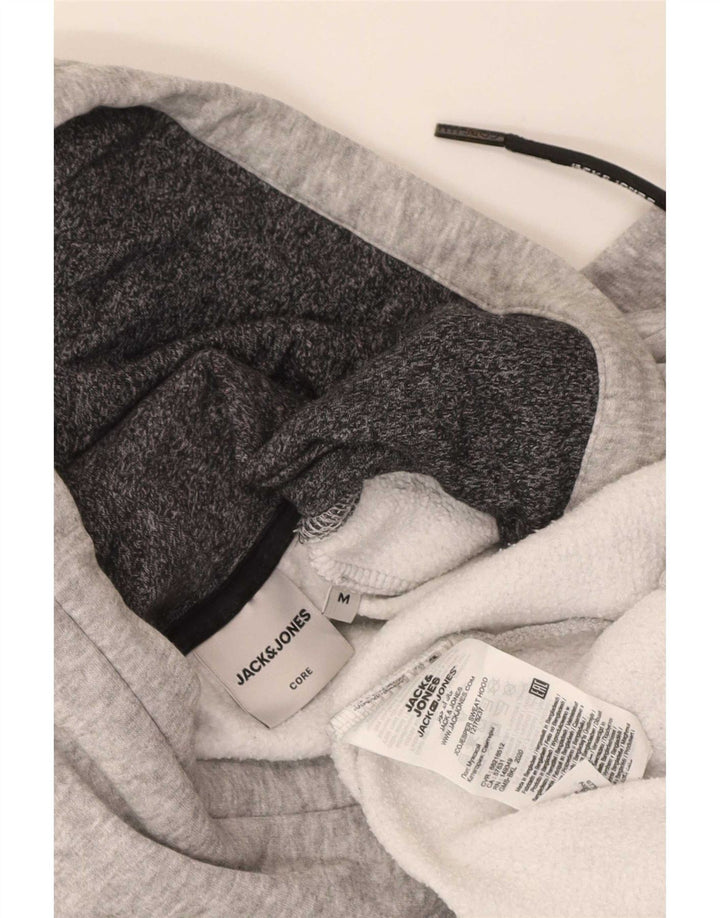 Jack & Jones Grafisk hættetrøje til mænd mellemgrå flækket bomuld