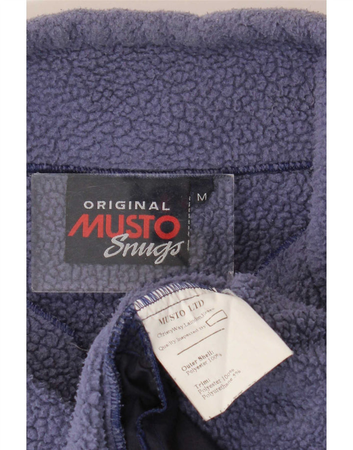 Musto Fleece Jumper med lynlås til mænd Medium Marineblå Colourblock Polyester