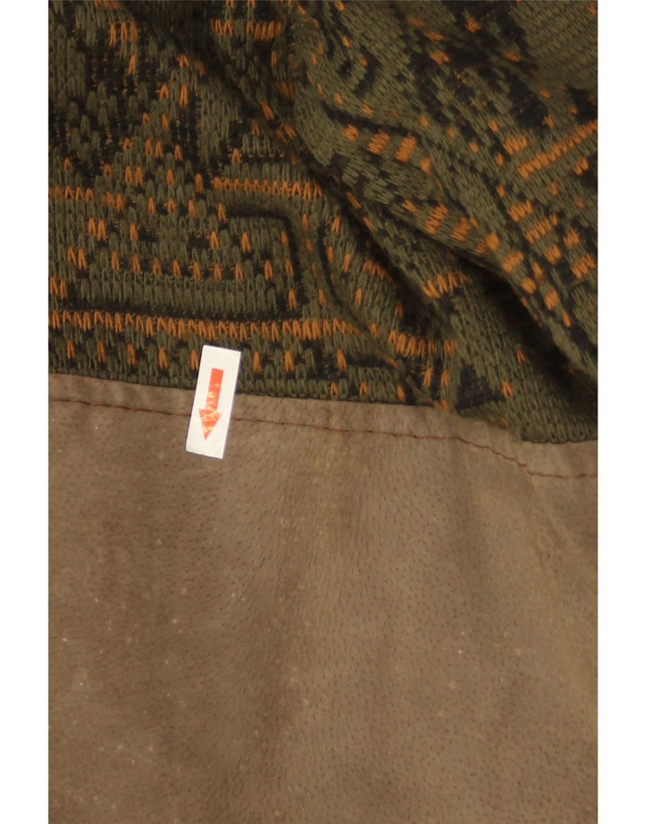 Vintage herre ruskind bomberjakke UK 40 Large Khaki Geometrisk Læder
