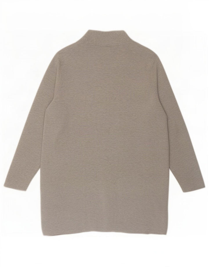 John Lewis Dame Longline Åben Cardigan Sweater UK 16 Stor Grå Polyester