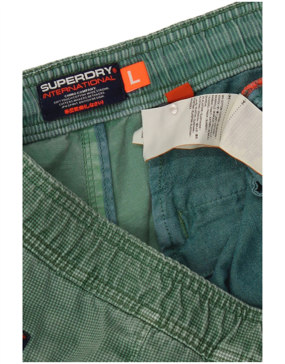 Superdry Chino-shorts til mænd store W36 grøn bomuld