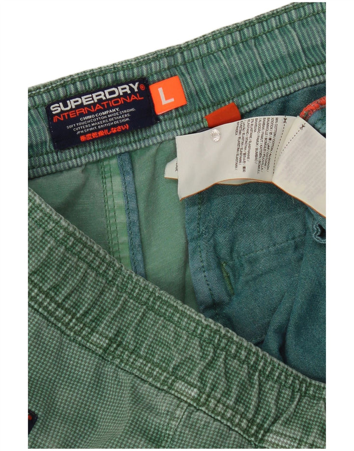 Superdry Chino-shorts til mænd store W36 grøn bomuld