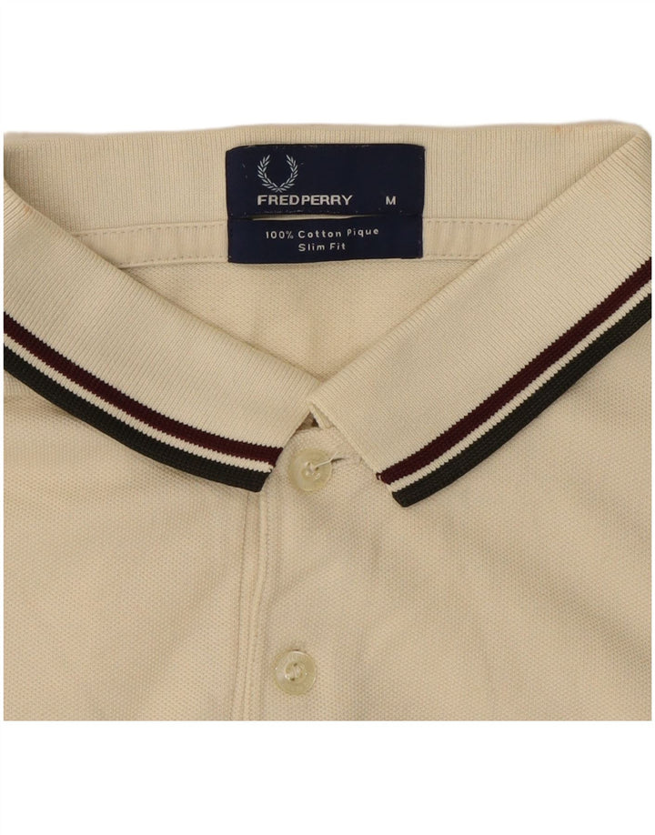 Fred Perry Herre Slim Fit Polo Shirt Medium Off White Bomuld