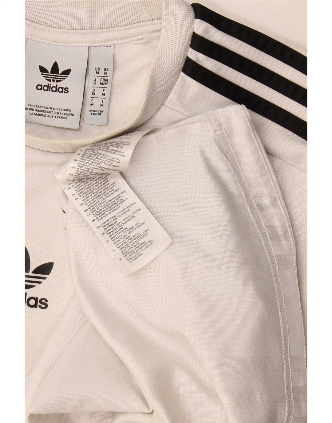 Adidas Herre T-Shirt Top Medium White Polyester